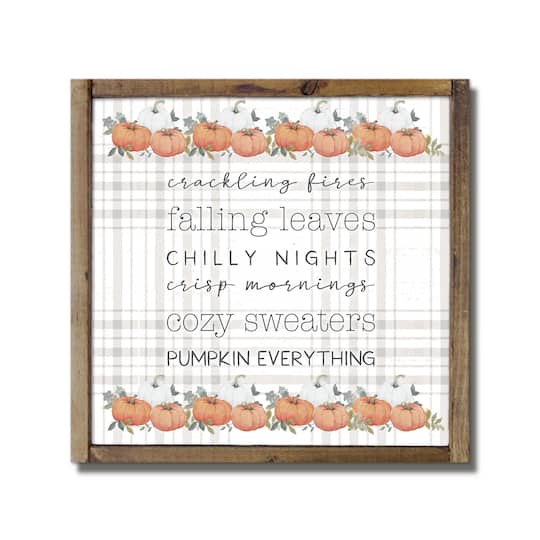 Plaid Fall Things Framed Wood Wall Hanging